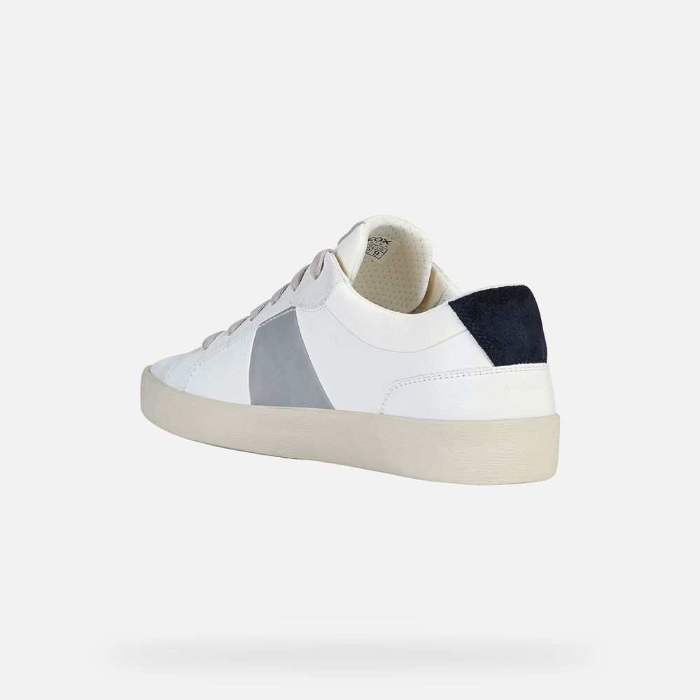 Geox Erkek Spor Ayakkabı Beyaz/Gri - Warley - LTZ-758243